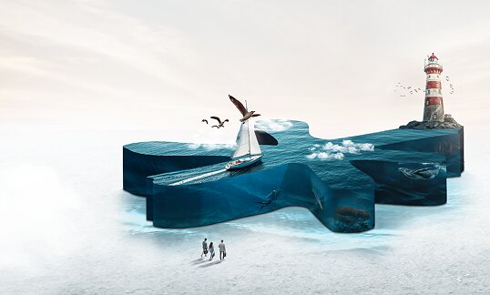 Composição conceitual de marca — Oceano Azul
